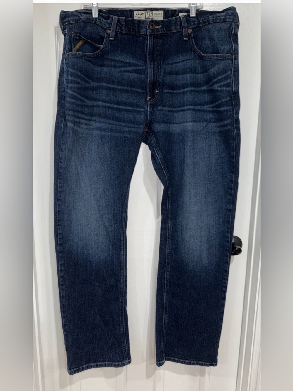 ARIAT Legacy M5 Straight Leg Blue Jeans Men 42x34 Workwear Western Cowboy - NOTE